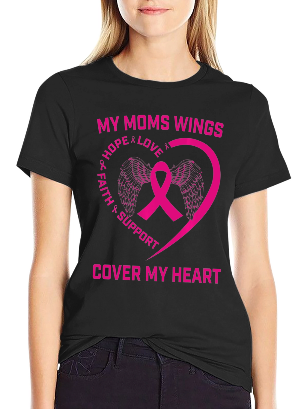 My Moms Wings Breast Cancer Awareness T-Shirt