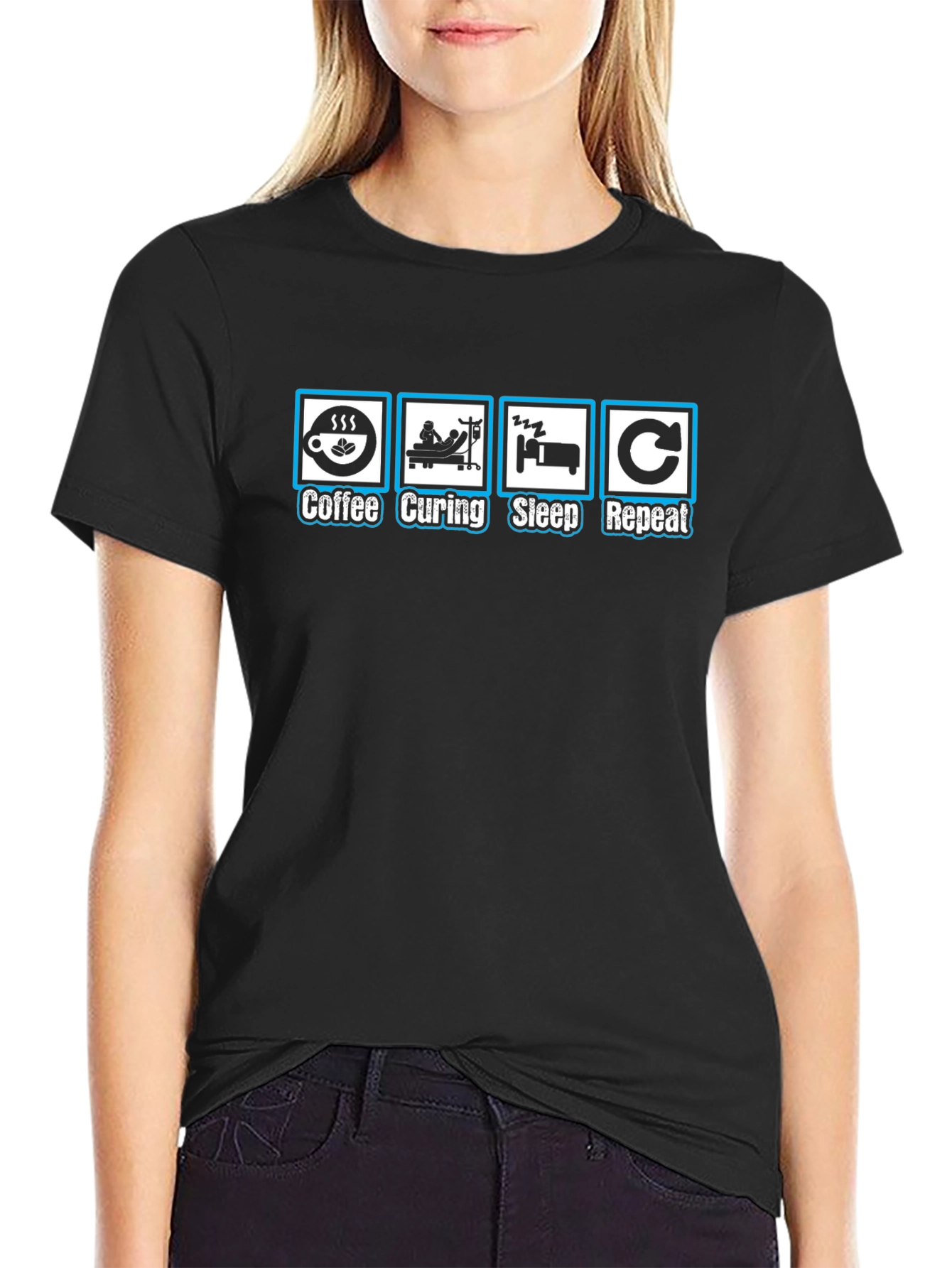 Coffee Curing Sleep Repeat Graphic Tee