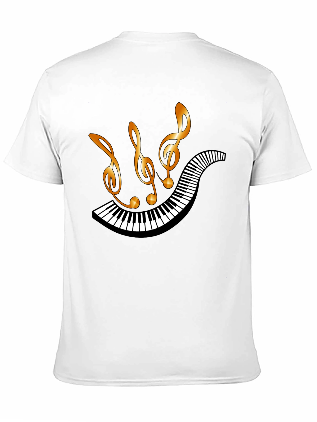 Musical Notes & Piano Keys Black T-Shirt