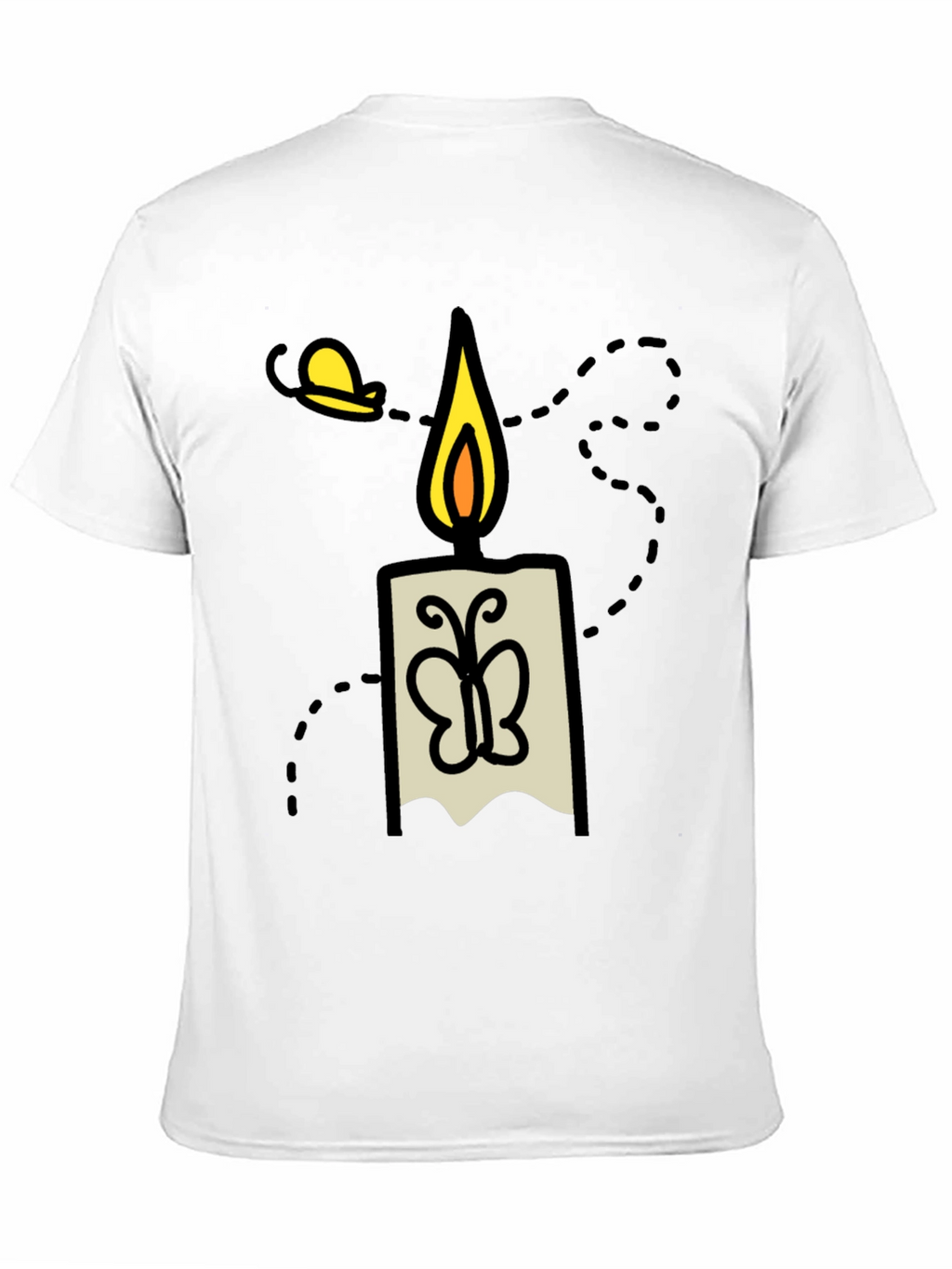 Candle & Moth Graphic T-Shirt - Mens Black Tee