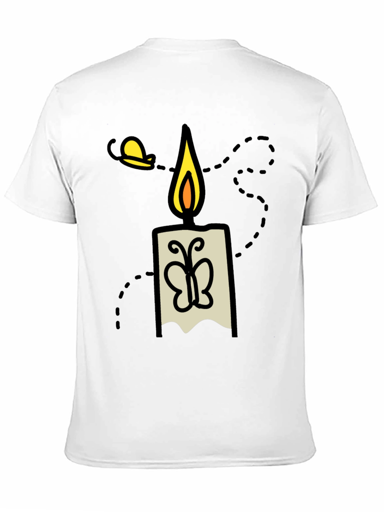 Candle & Moth Graphic T-Shirt - Mens Black Tee