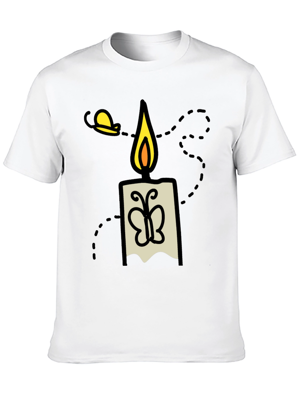 Candle & Moth Graphic T-Shirt - Mens Black Tee