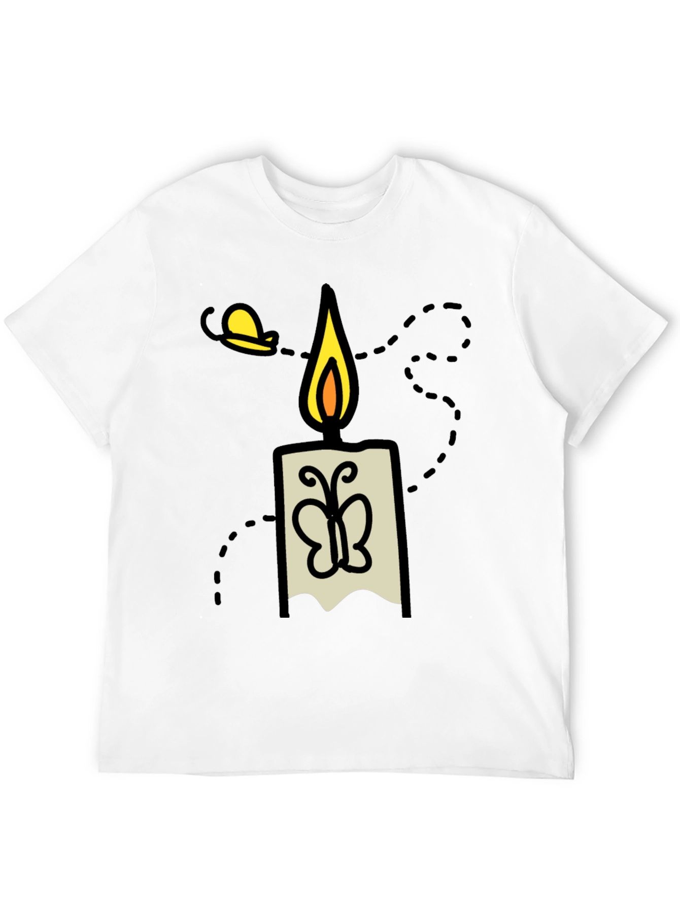 Candle & Moth Graphic T-Shirt - Mens Black Tee