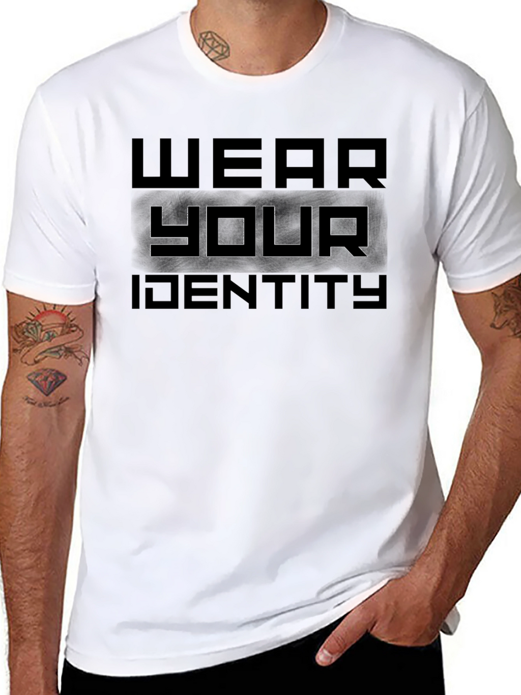 Wear Your Identity Graphic Tee - Black Cotton Blend