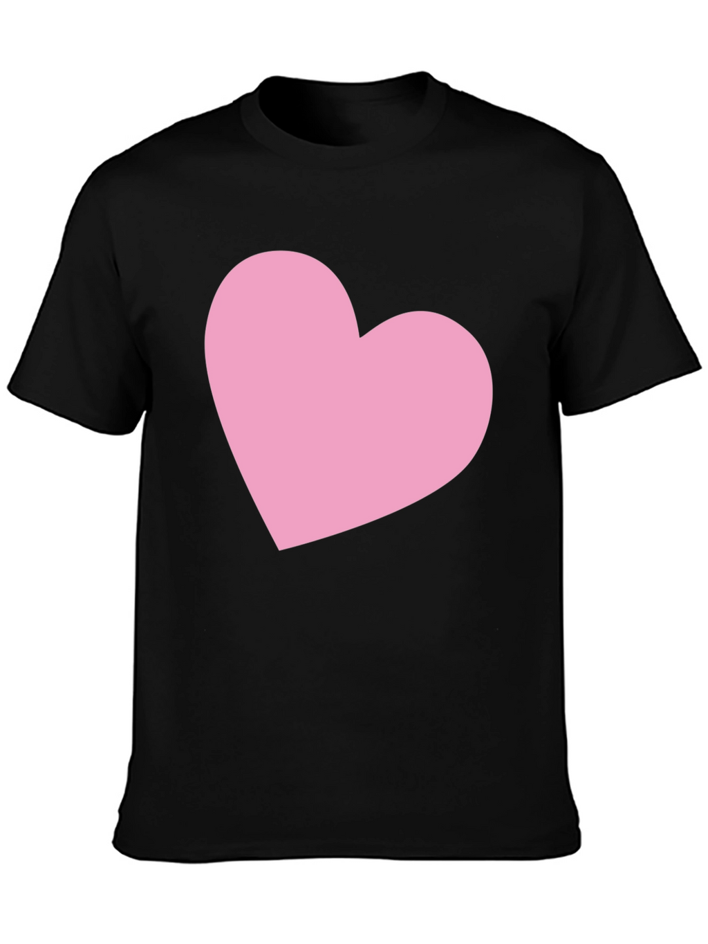 Black T-Shirt with Pink Heart Graphic