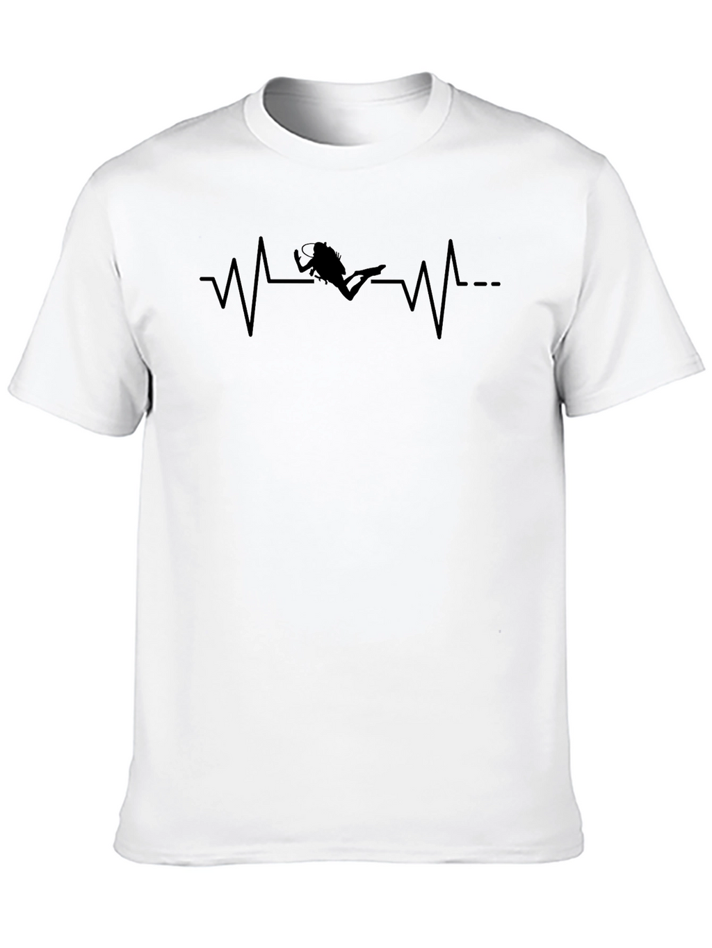 Diver Heartbeat Graphic T-Shirt - Black