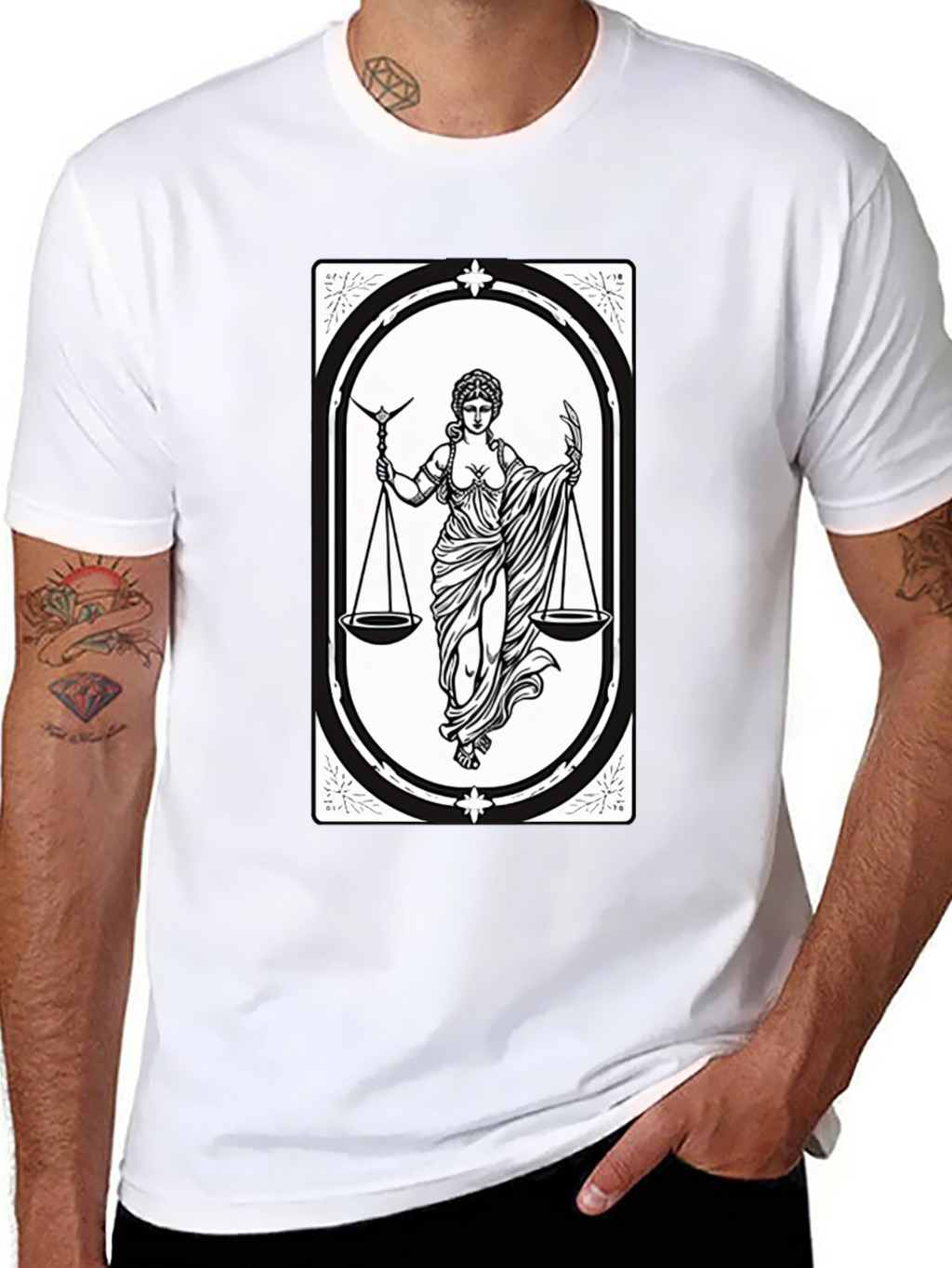 Libra Zodiac T-Shirt - Scales of Justice Graphic Tee
