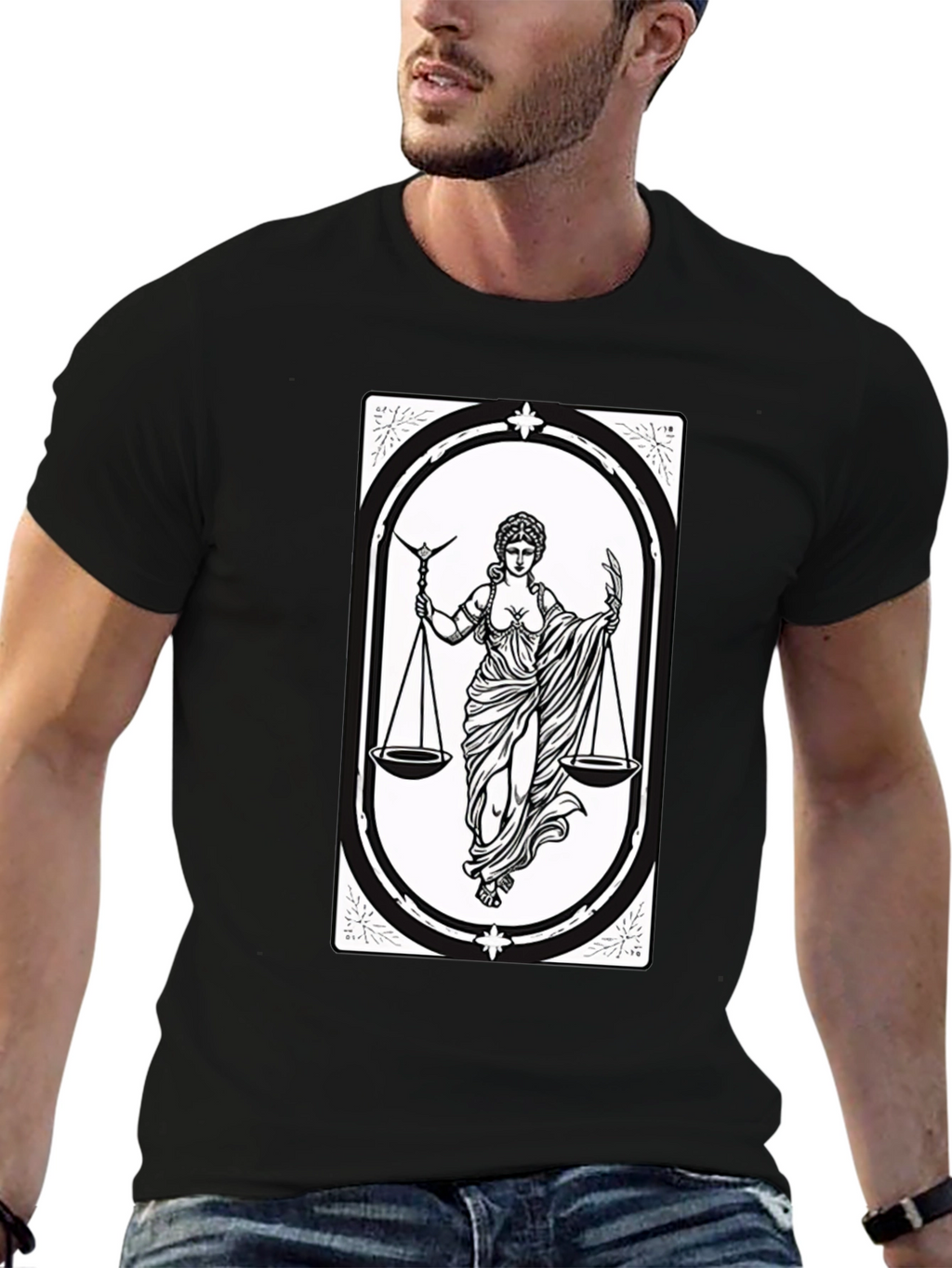 Libra Zodiac T-Shirt - Scales of Justice Graphic Tee