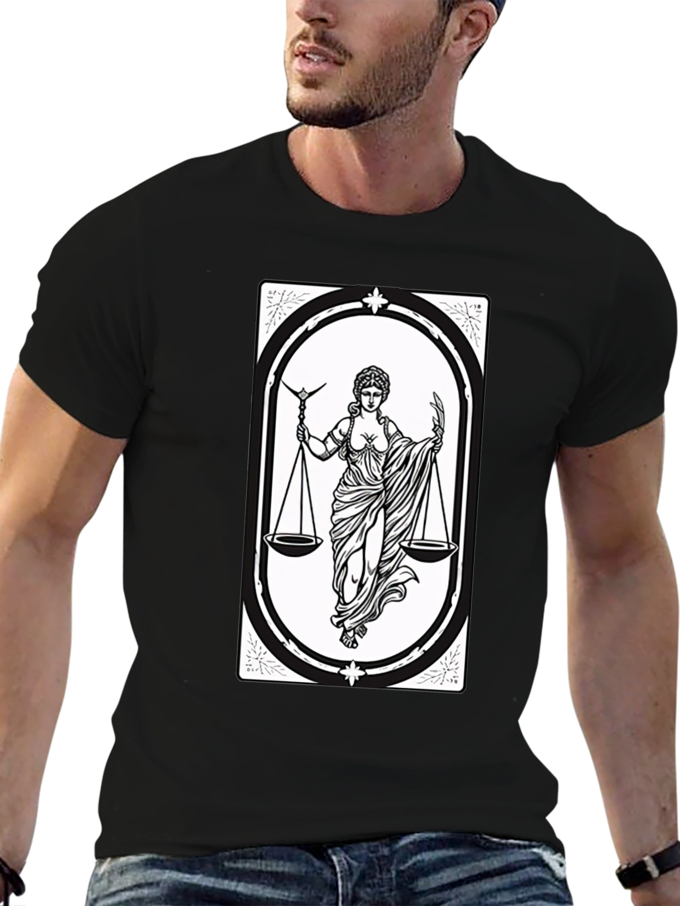 Libra Zodiac T-Shirt - Scales of Justice Graphic Tee