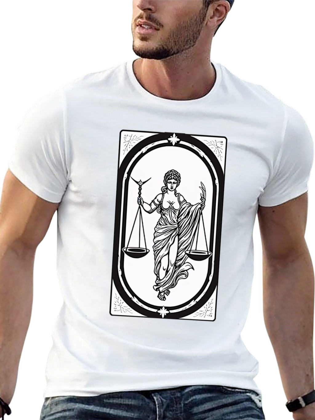 Libra Zodiac T-Shirt - Scales of Justice Graphic Tee
