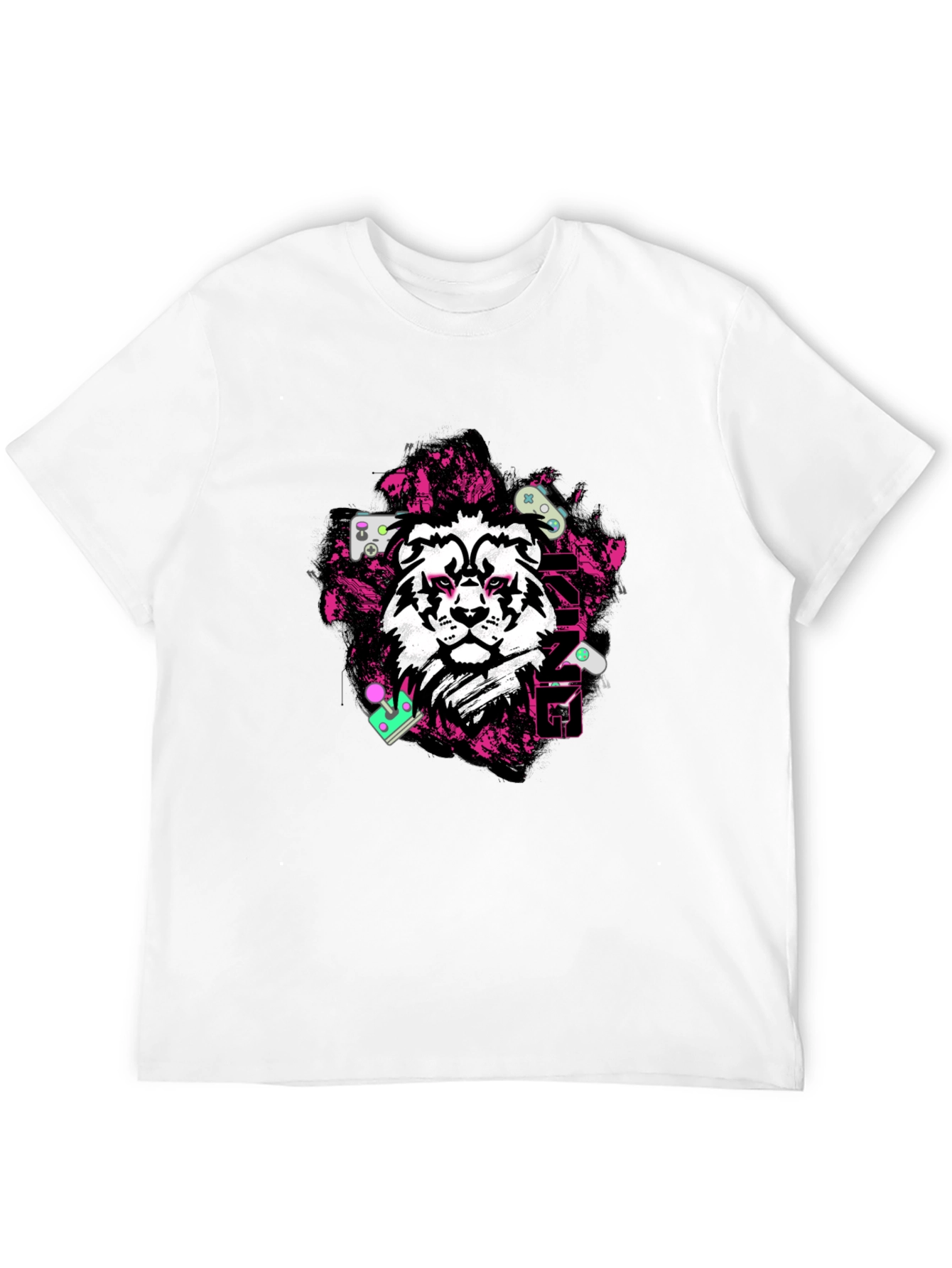 Gaming King Lion Black Graphic Tee