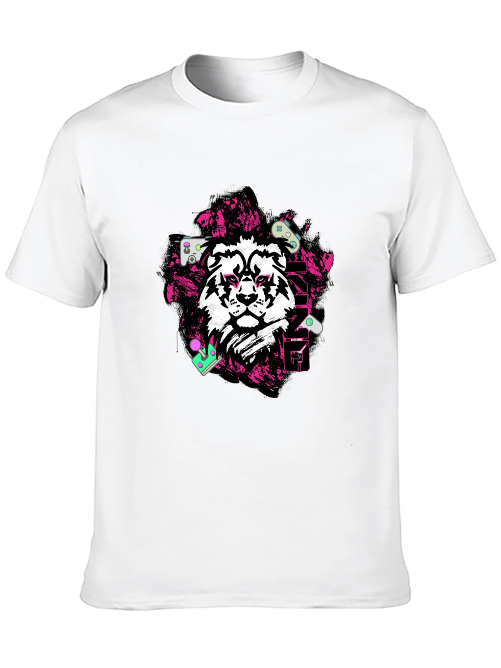 Gaming King Lion Black Graphic Tee
