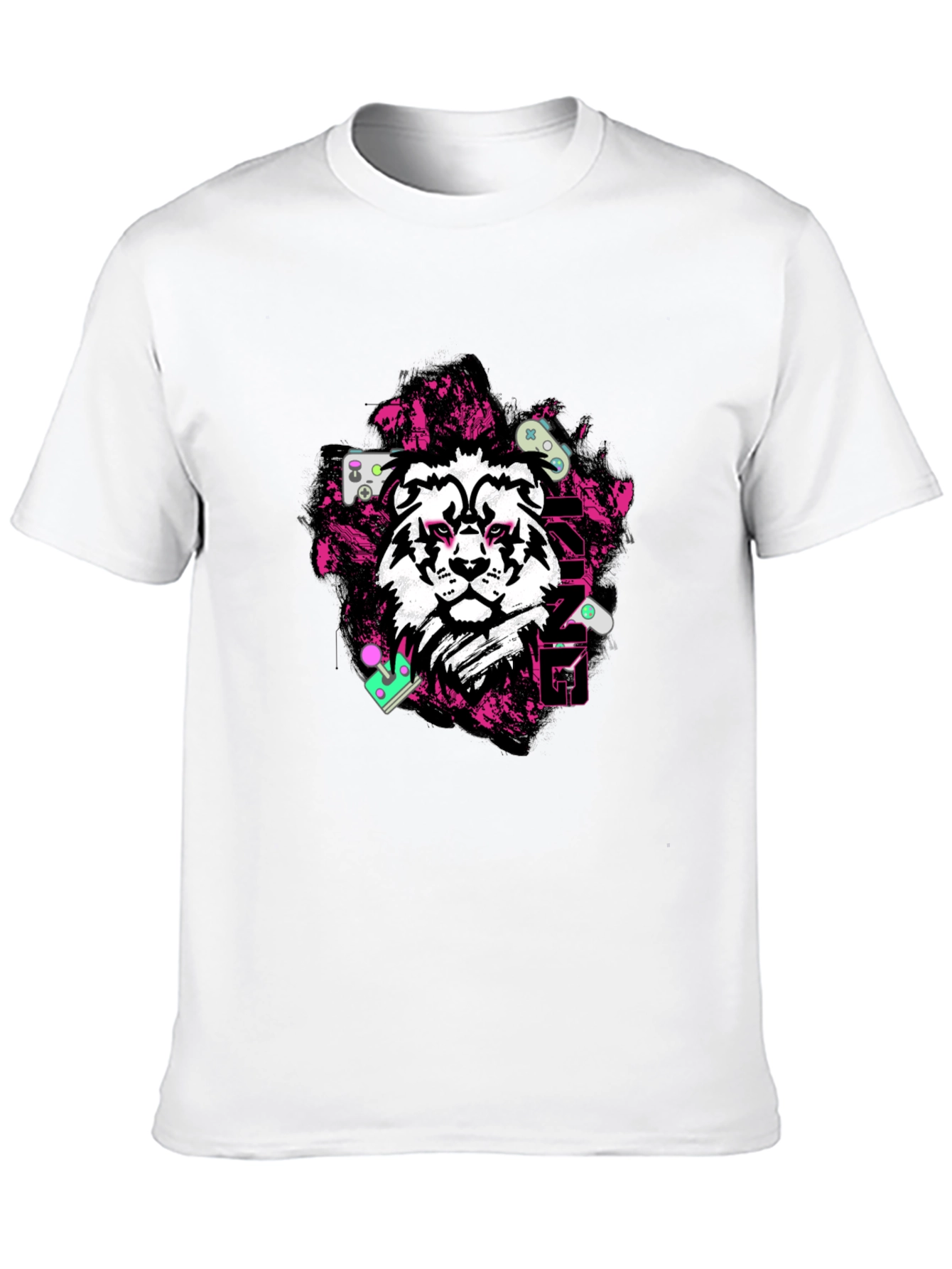Gaming King Lion Black Graphic Tee