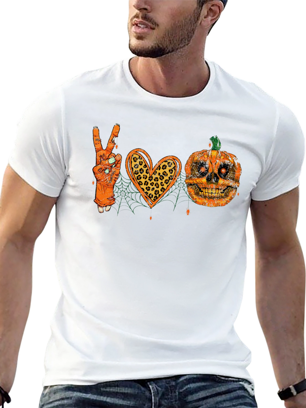 Halloween Peace Love Pumpkin T-Shirt