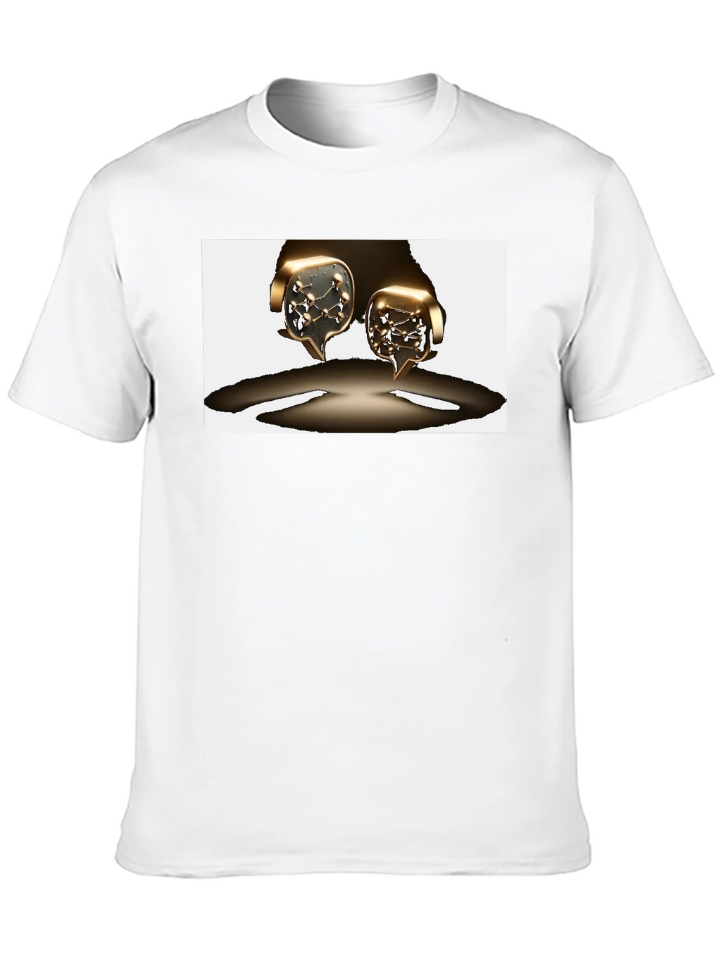 Unique Graphic Tee - Metallic Speech Bubble Design