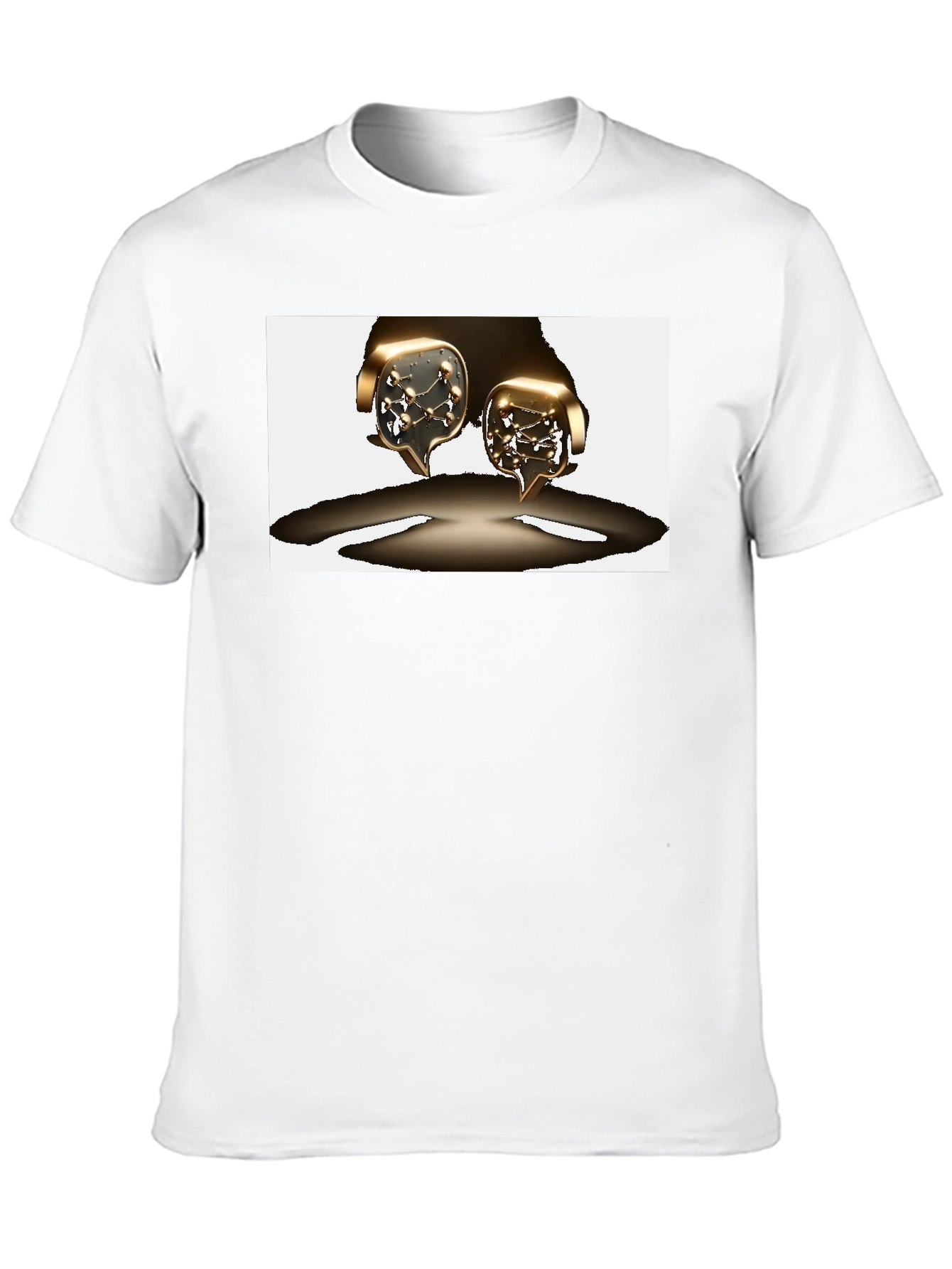 Unique Graphic Tee - Metallic Speech Bubble Design
