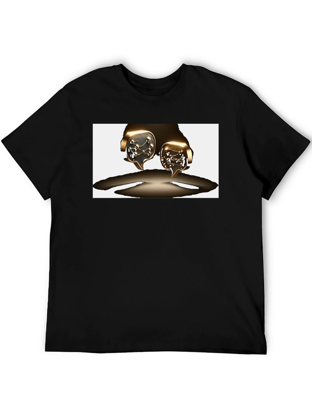 Unique Graphic Tee - Metallic Speech Bubble Design