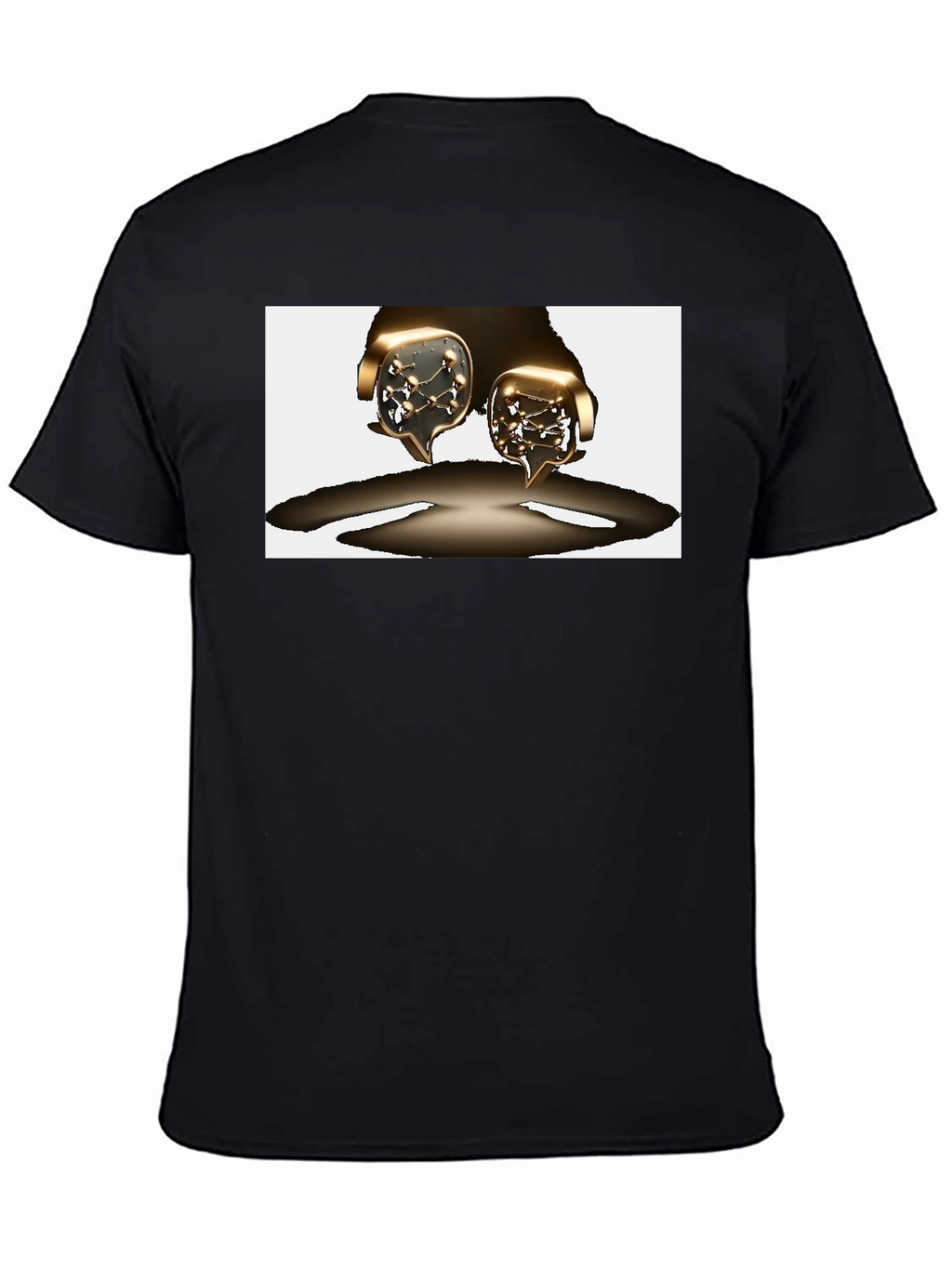 Unique Graphic Tee - Metallic Speech Bubble Design