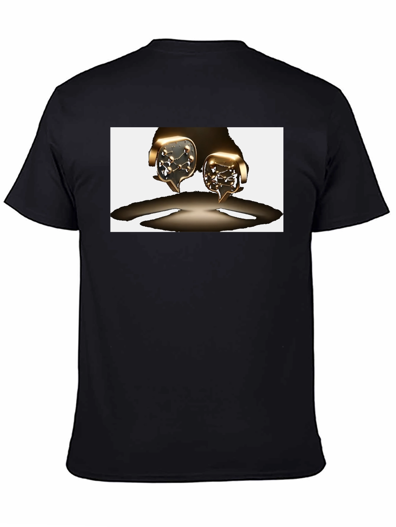 Unique Graphic Tee - Metallic Speech Bubble Design