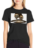 Unique Graphic Tee - Metallic Speech Bubble Design