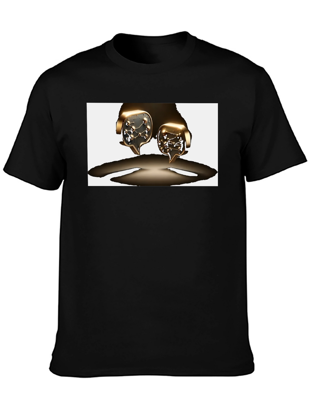 Unique Graphic Tee - Metallic Speech Bubble Design