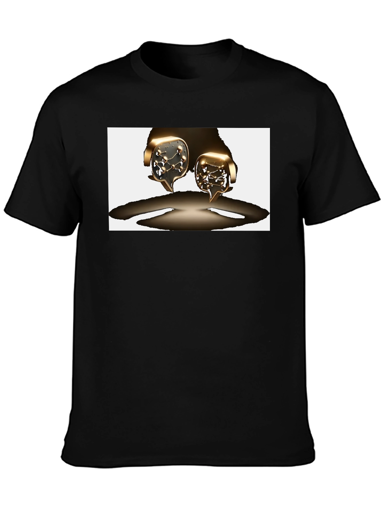 Unique Graphic Tee - Metallic Speech Bubble Design