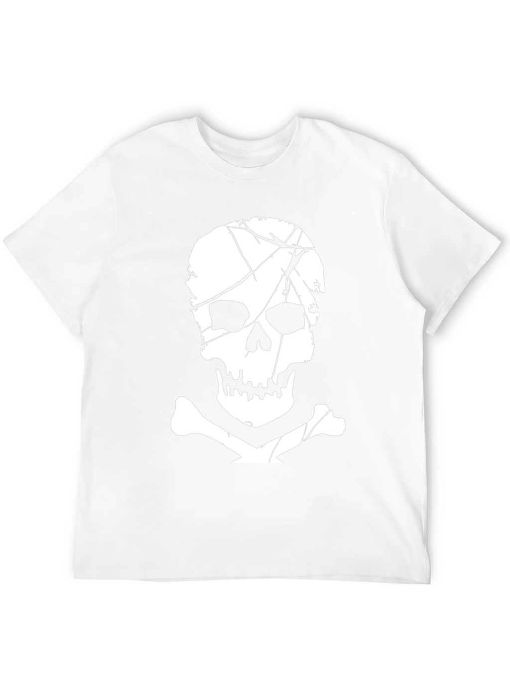 Mens Black T-Shirt with Skull and Crossbones Graphic