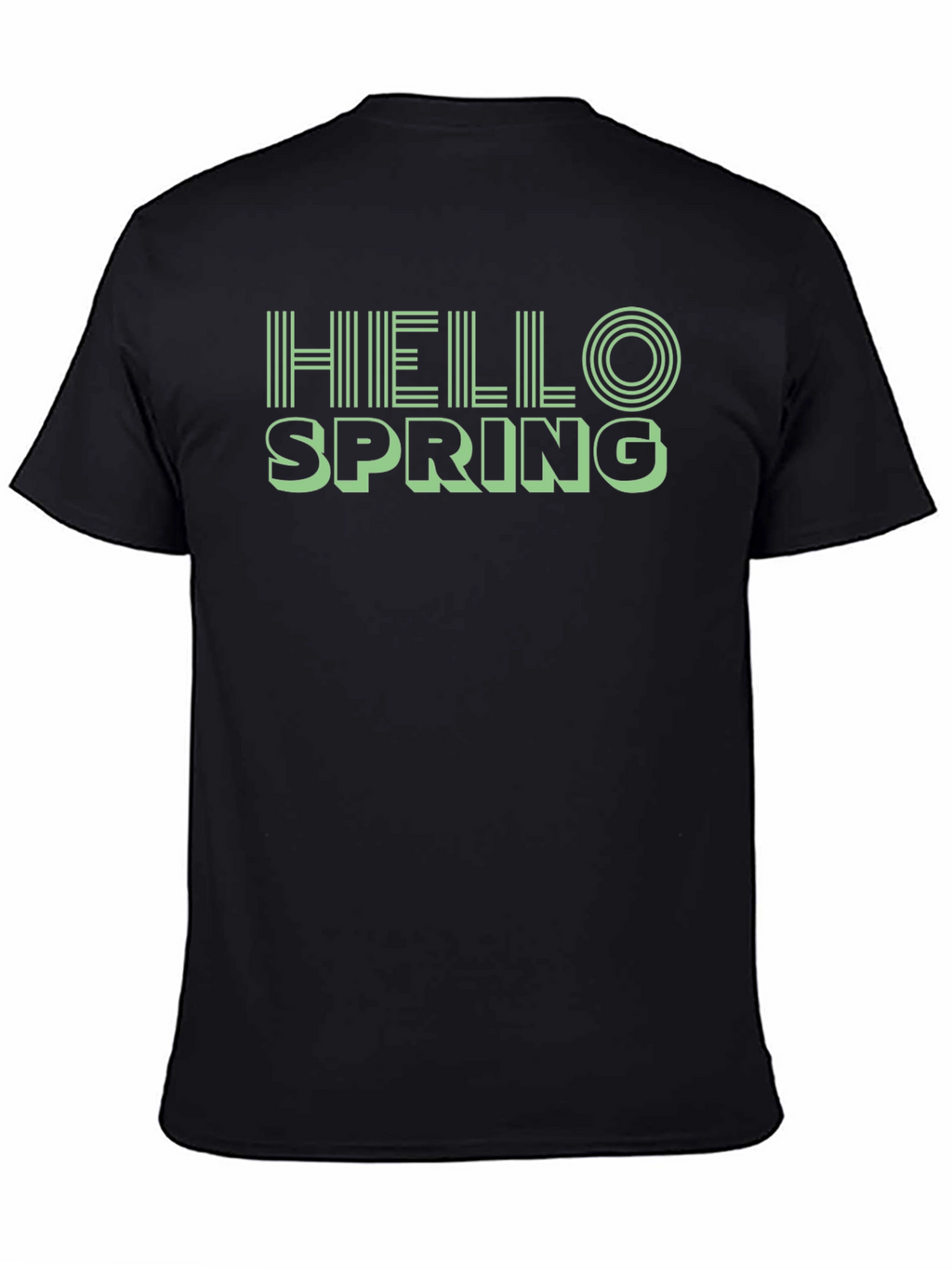 Hello Spring Black Graphic Tee