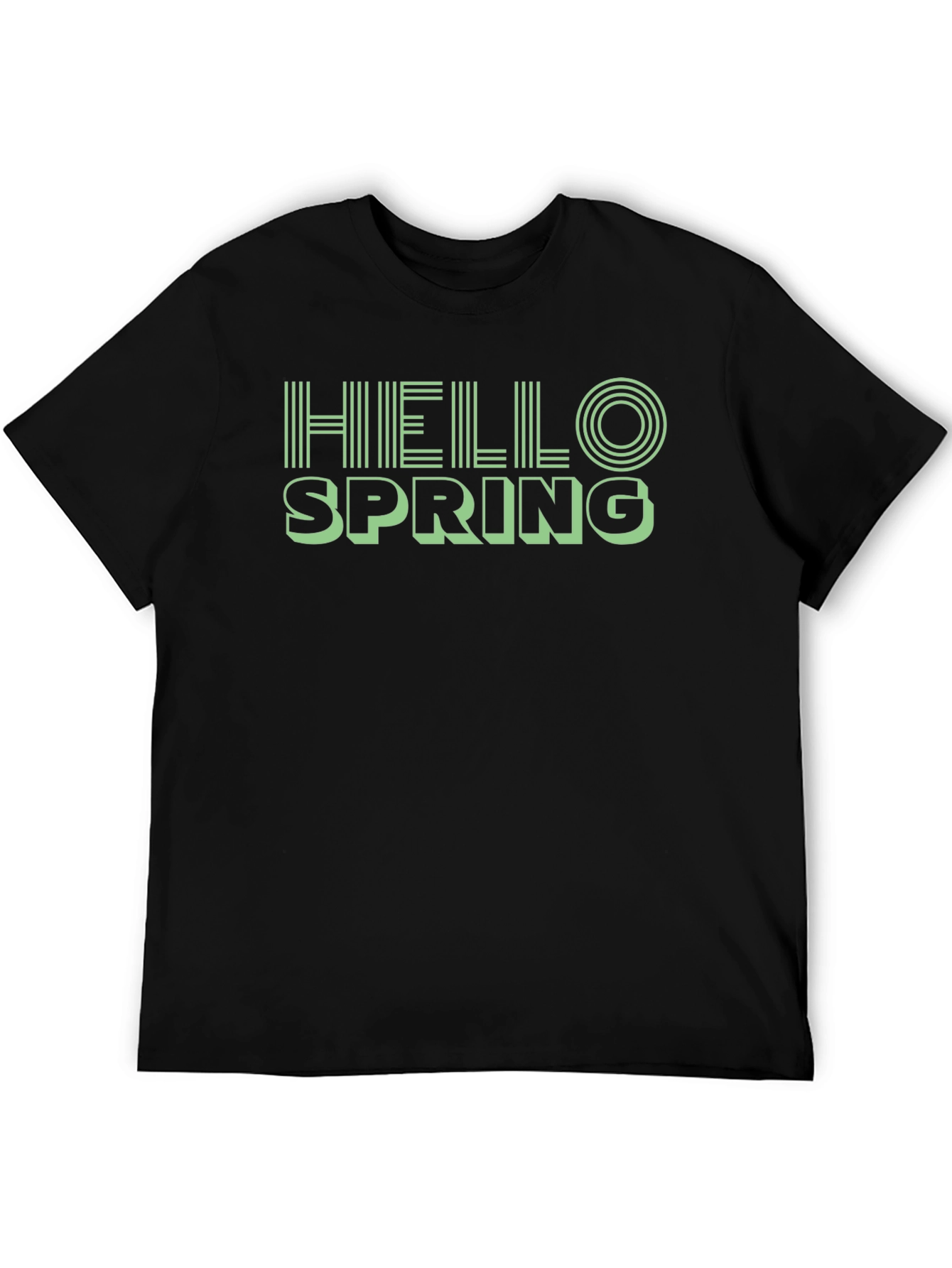 Hello Spring Black Graphic Tee