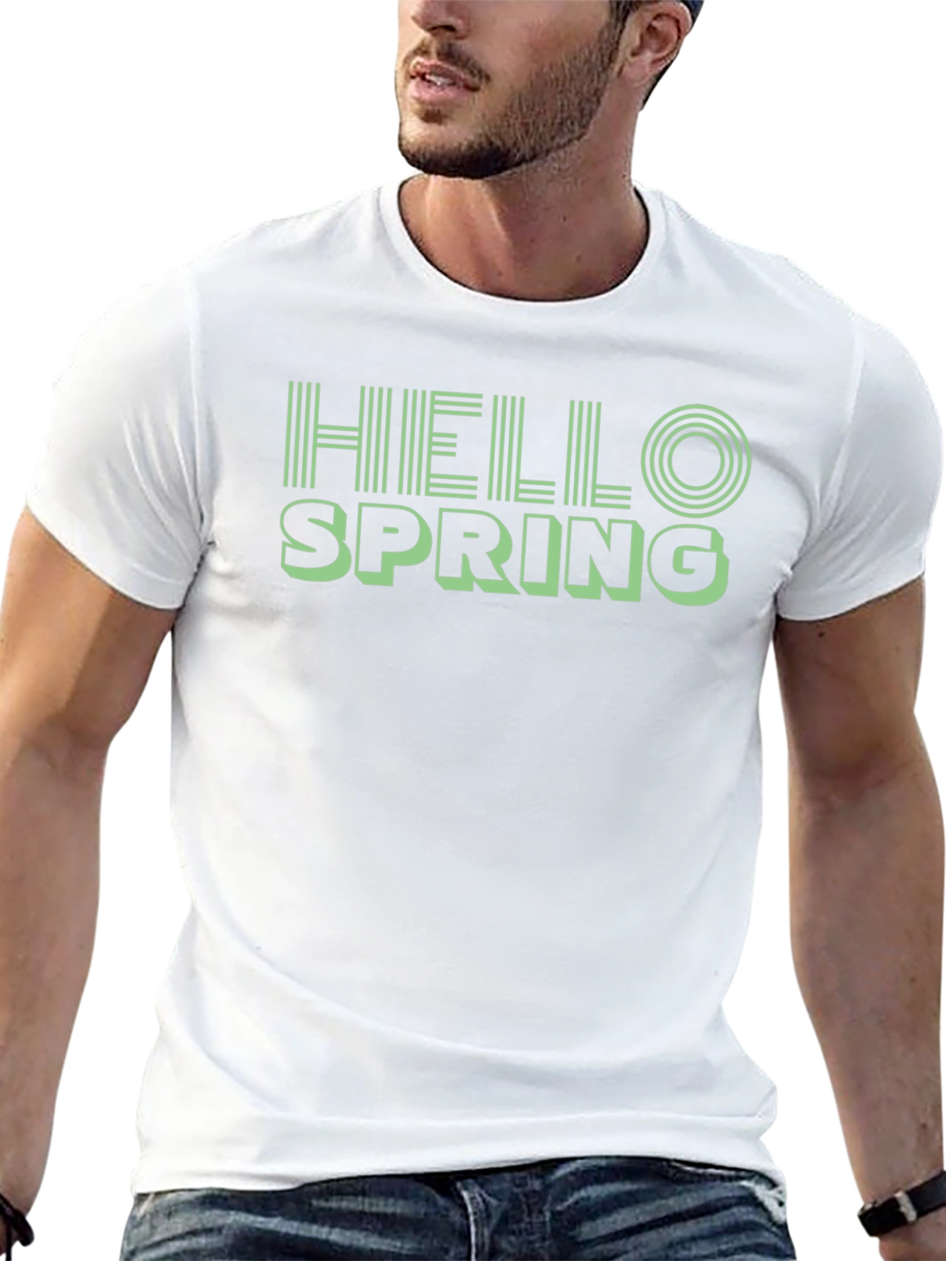 Hello Spring Black Graphic Tee