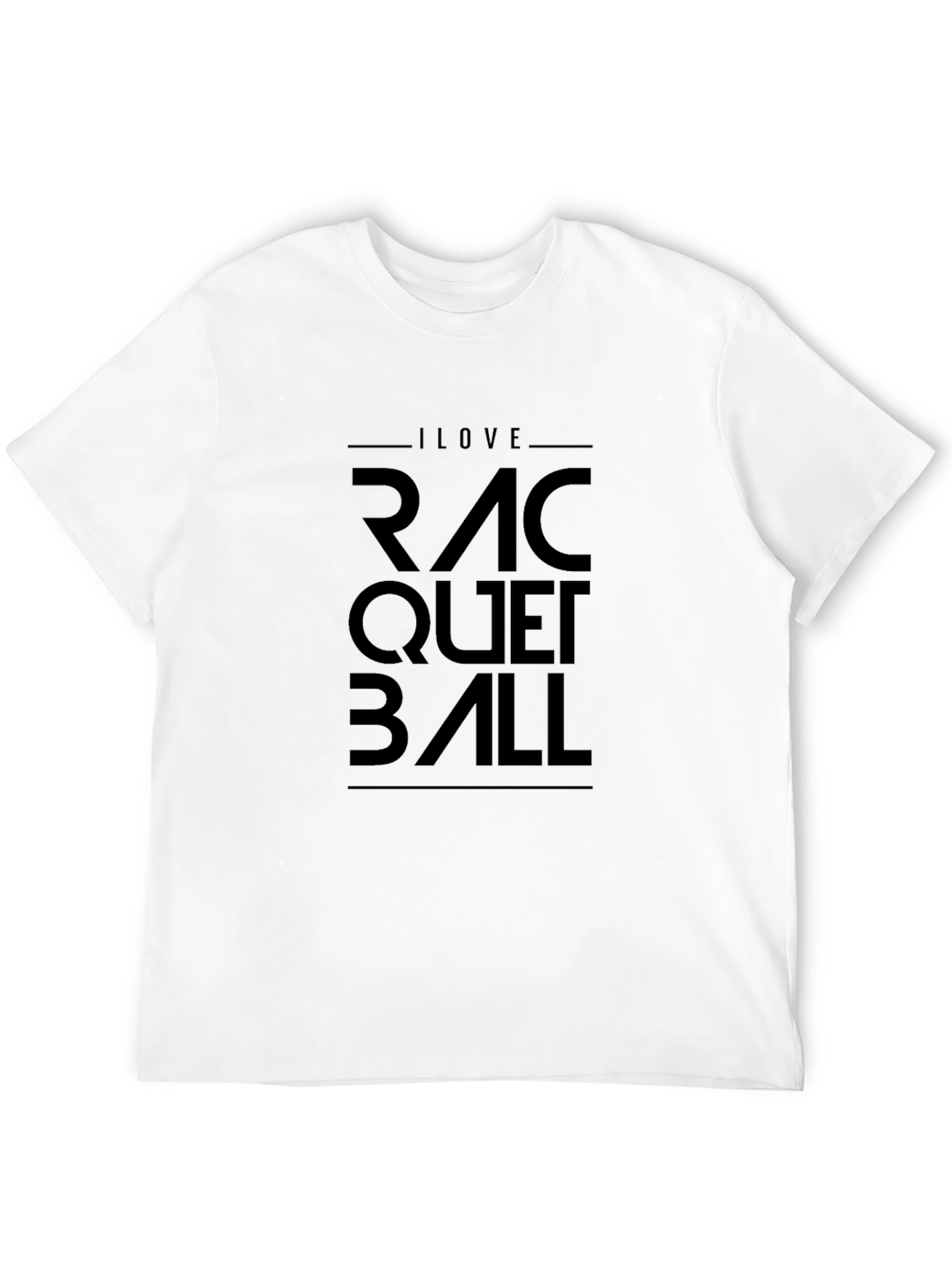 I Love Racquetball Black T-Shirt