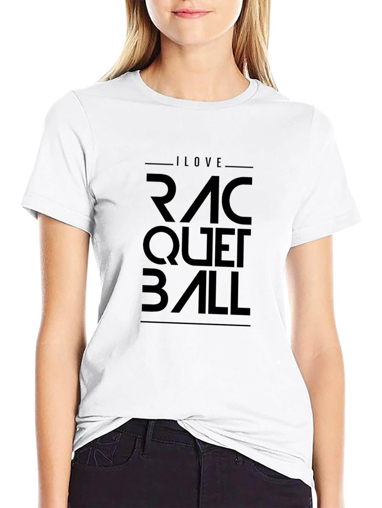 I Love Racquetball Black T-Shirt