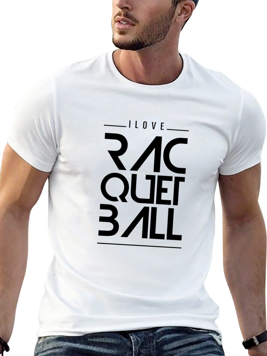 I Love Racquetball Black T-Shirt