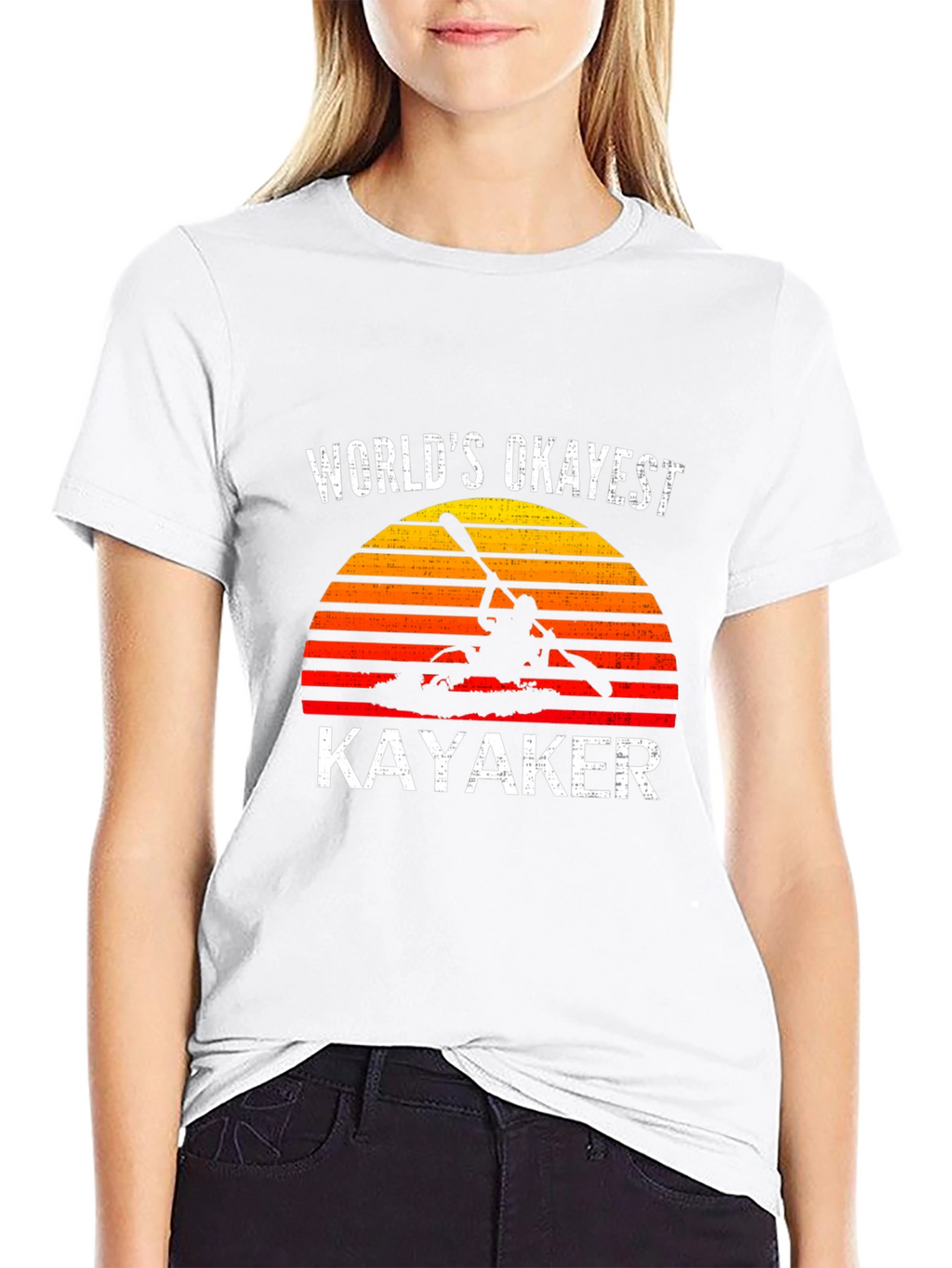 Worlds Okayest Kayaker Graphic T-Shirt - Kayaking Gift