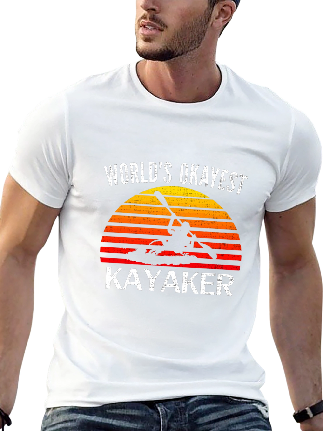 Worlds Okayest Kayaker Graphic T-Shirt - Kayaking Gift
