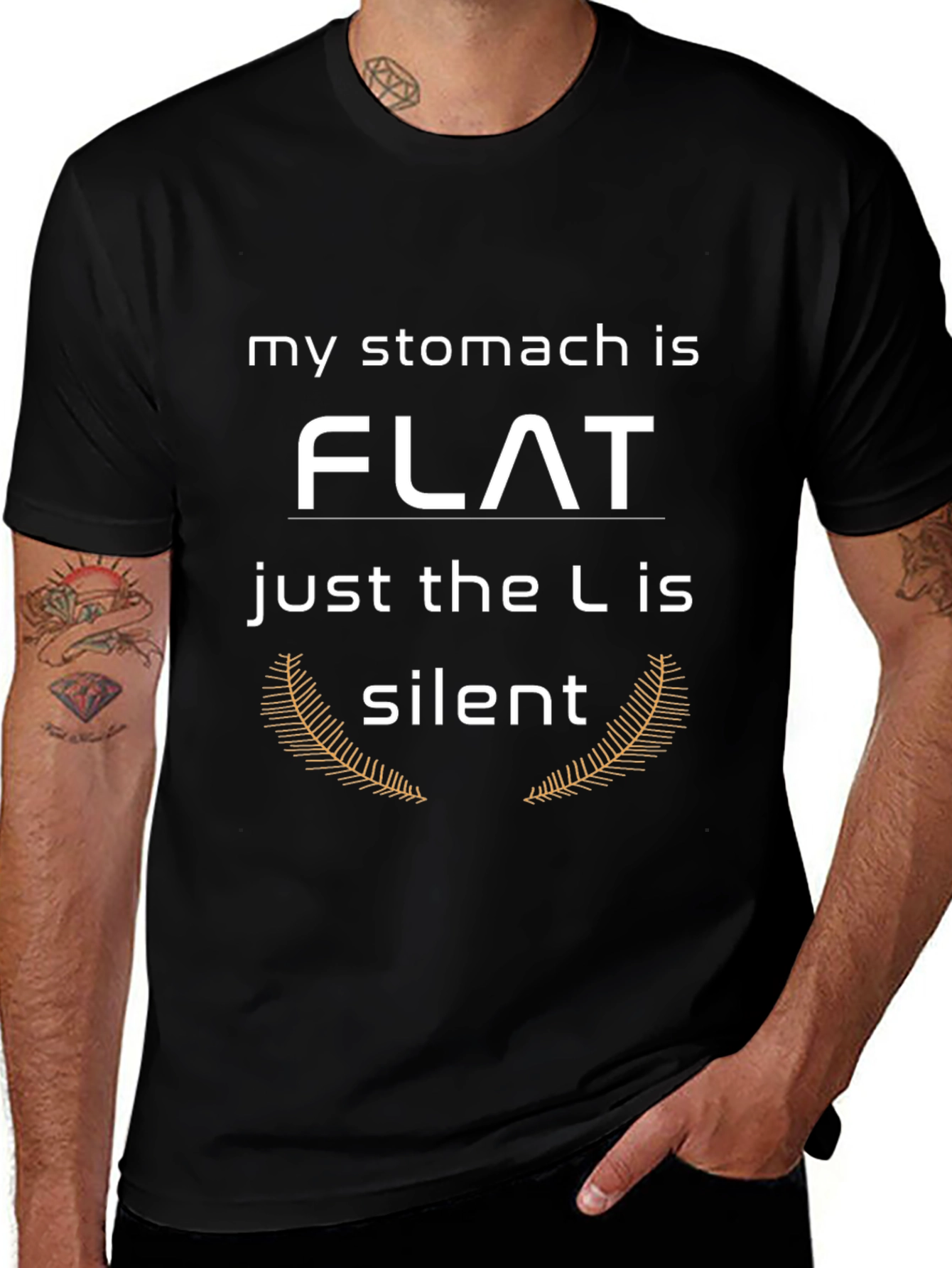 Funny Stomach Flat T-Shirt