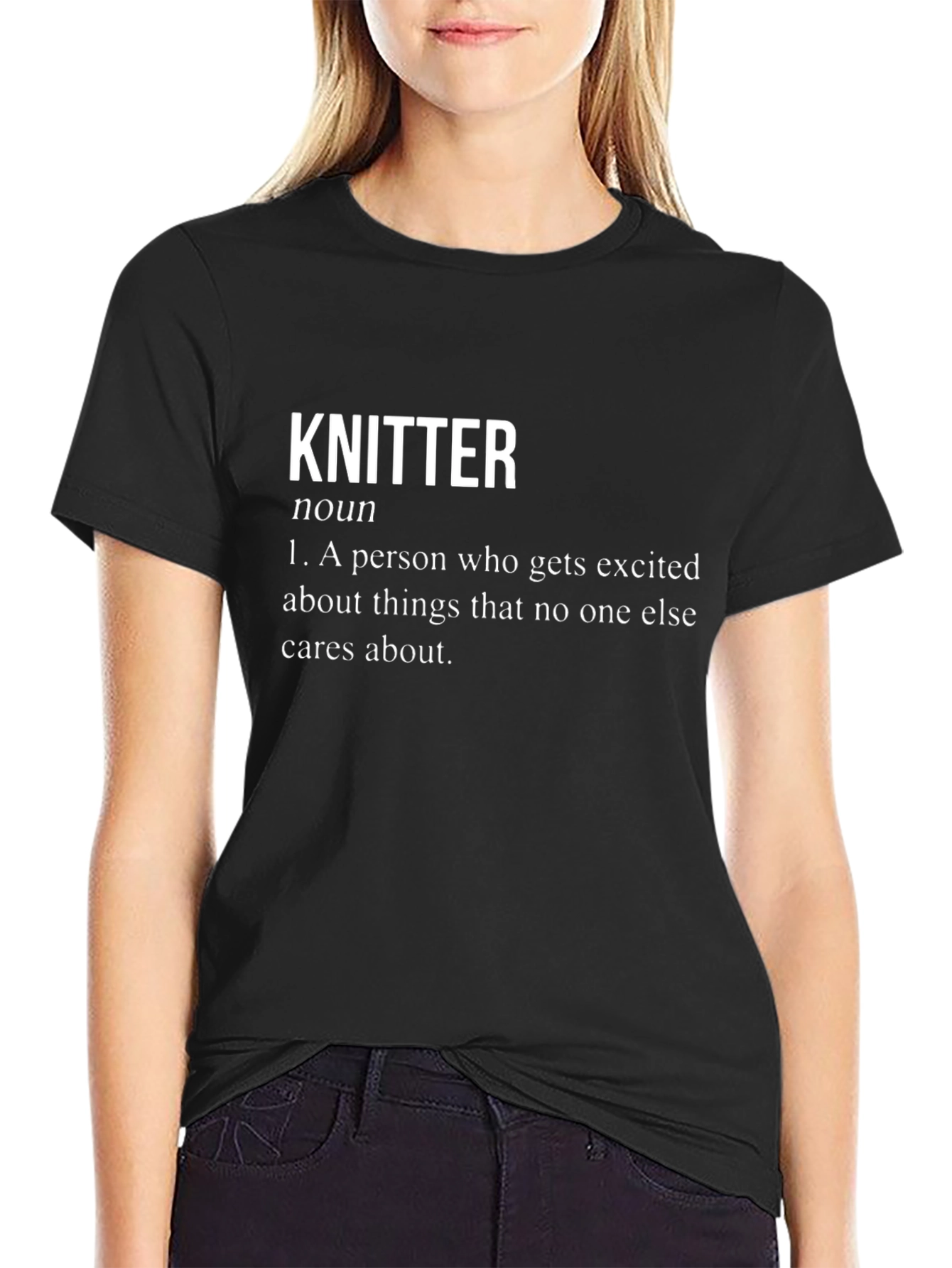 Knitter Definition Black T-Shirt - Funny Knitting Tee