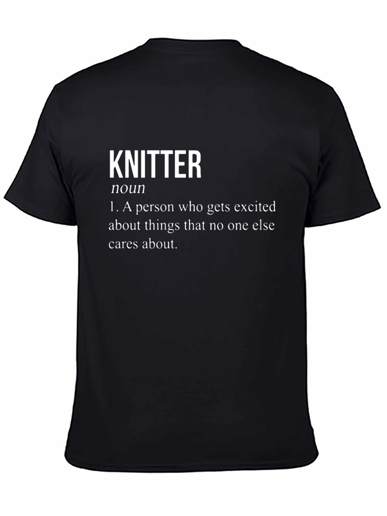 Knitter Definition Black T-Shirt - Funny Knitting Tee