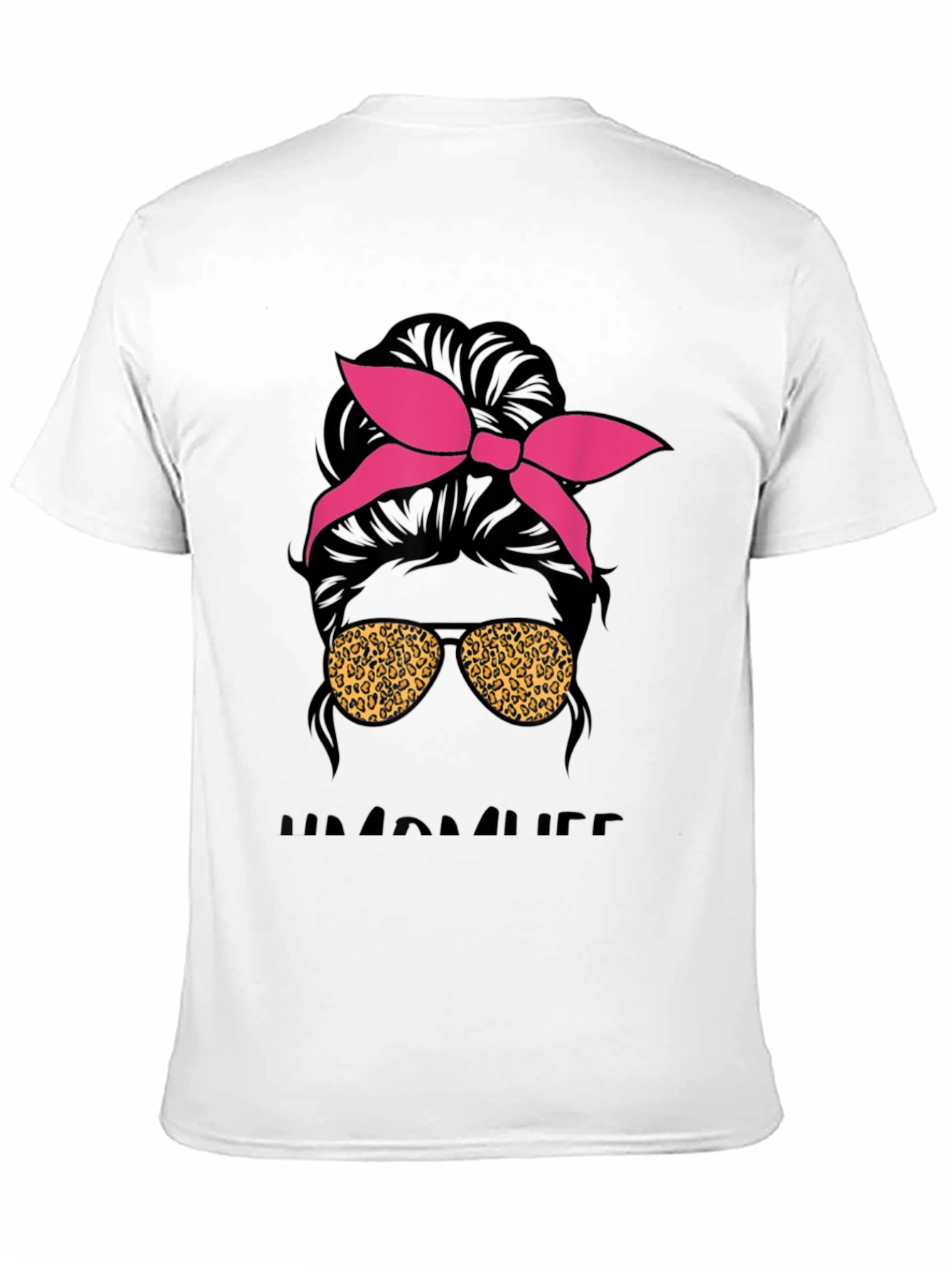 Messy Bun Mama Leopard Sunglasses T-Shirt