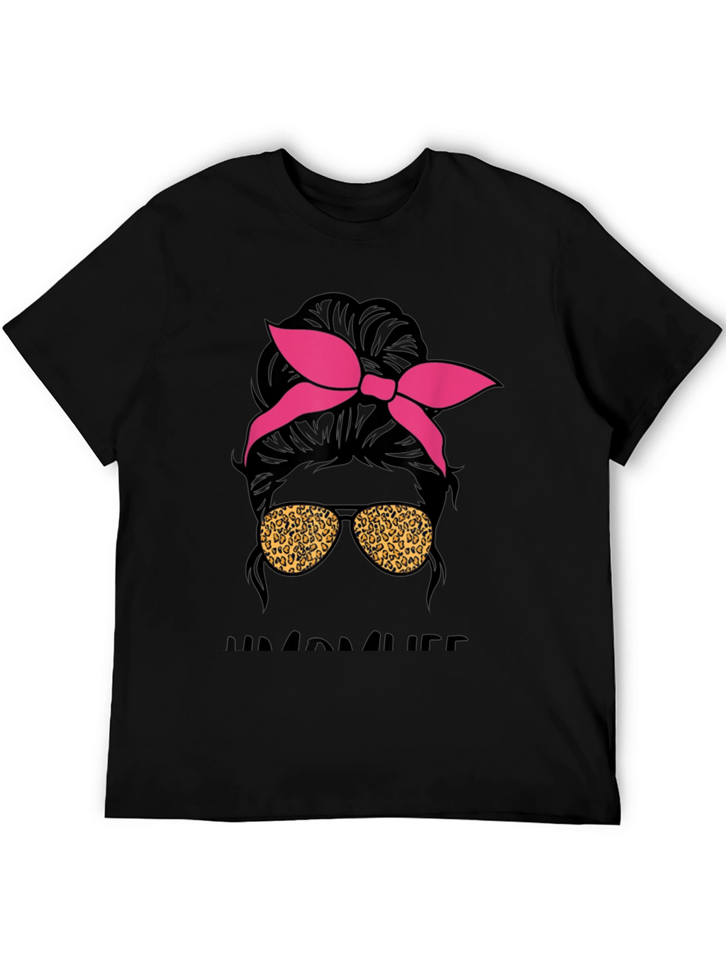 Messy Bun Mama Leopard Sunglasses T-Shirt