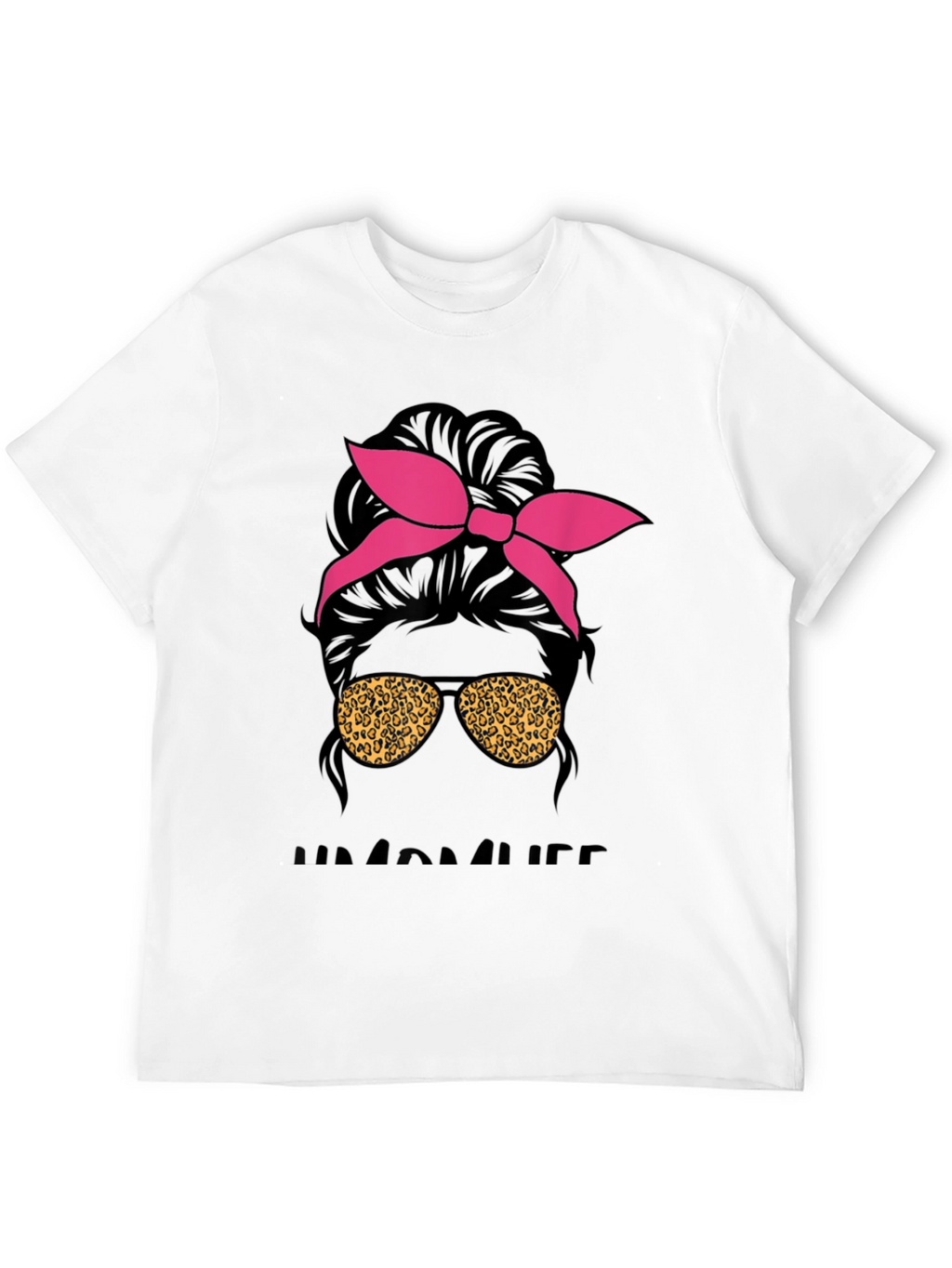 Messy Bun Mama Leopard Sunglasses T-Shirt