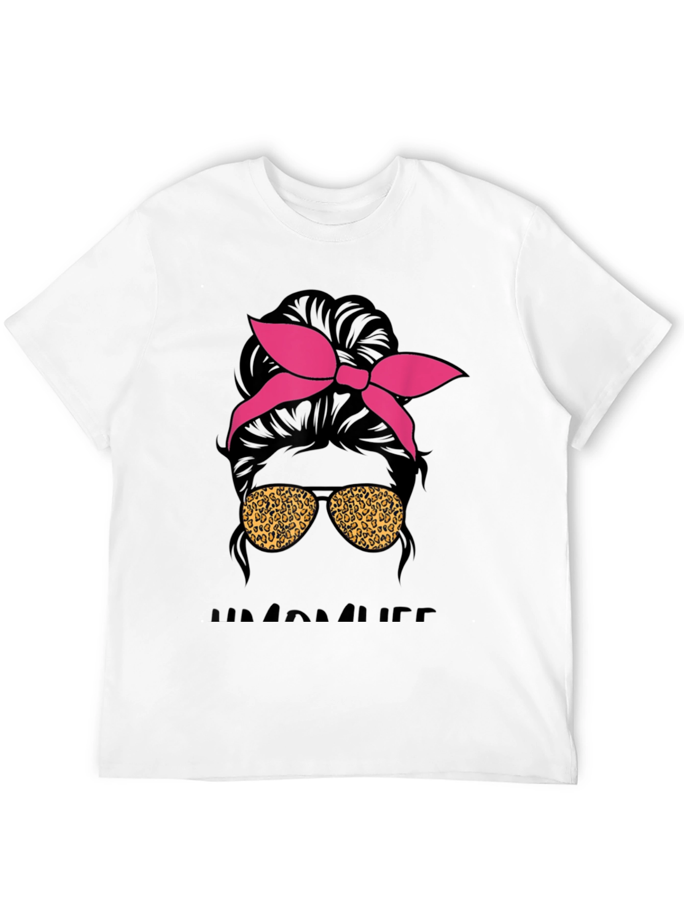 Messy Bun Mama Leopard Sunglasses T-Shirt