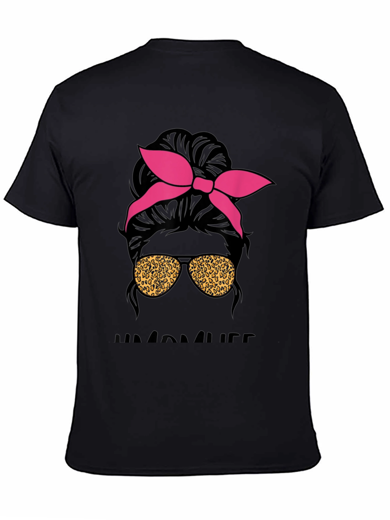 Messy Bun Mama Leopard Sunglasses T-Shirt