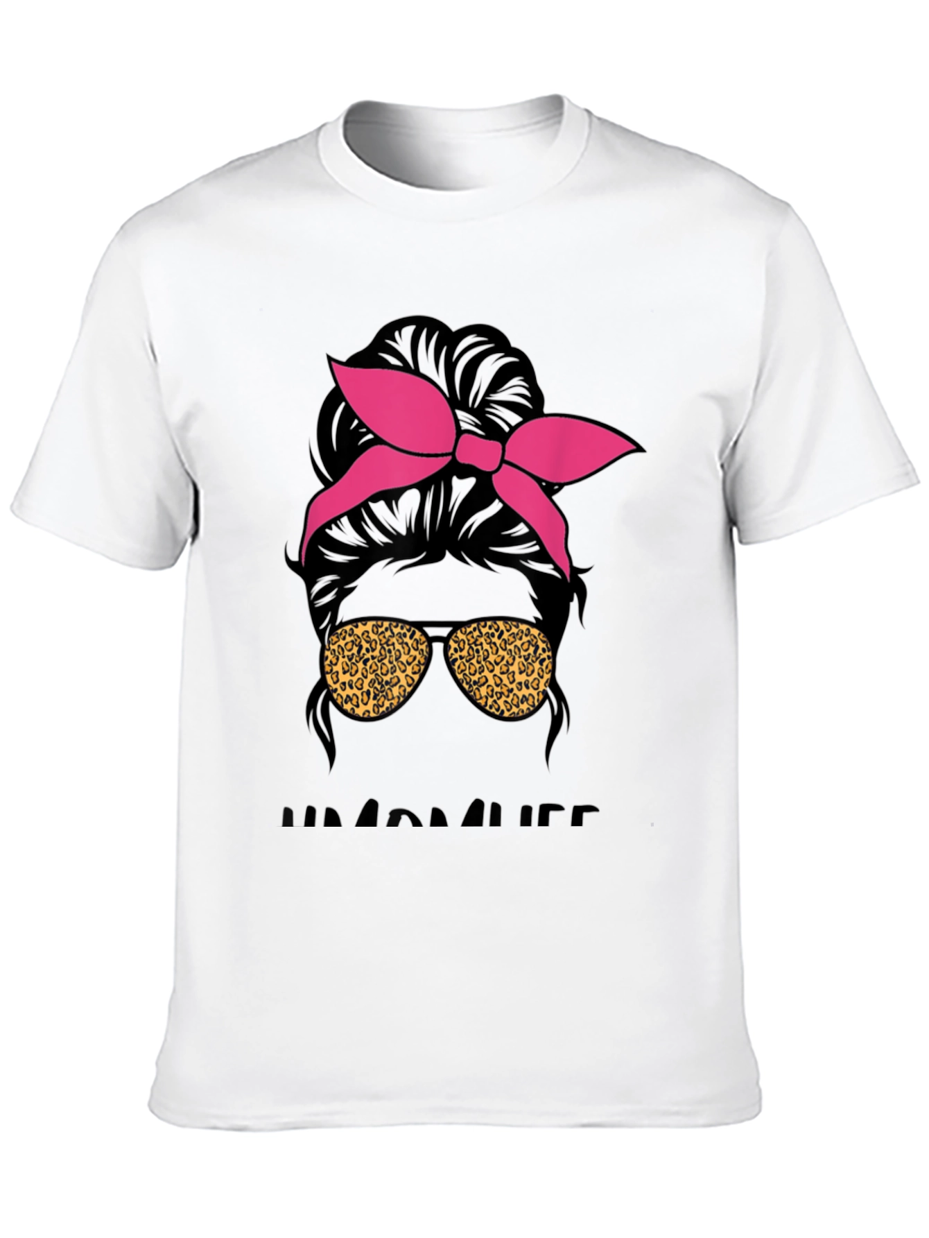 Messy Bun Mama Leopard Sunglasses T-Shirt