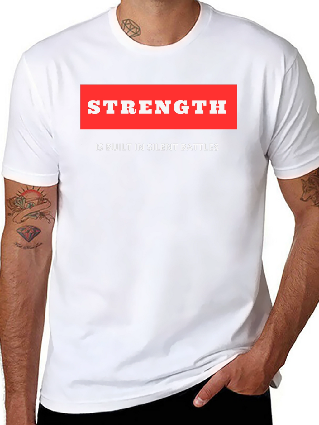 Strength Quote Black T-Shirt