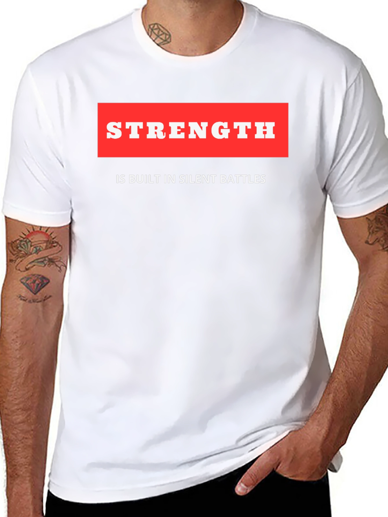 Strength Quote Black T-Shirt