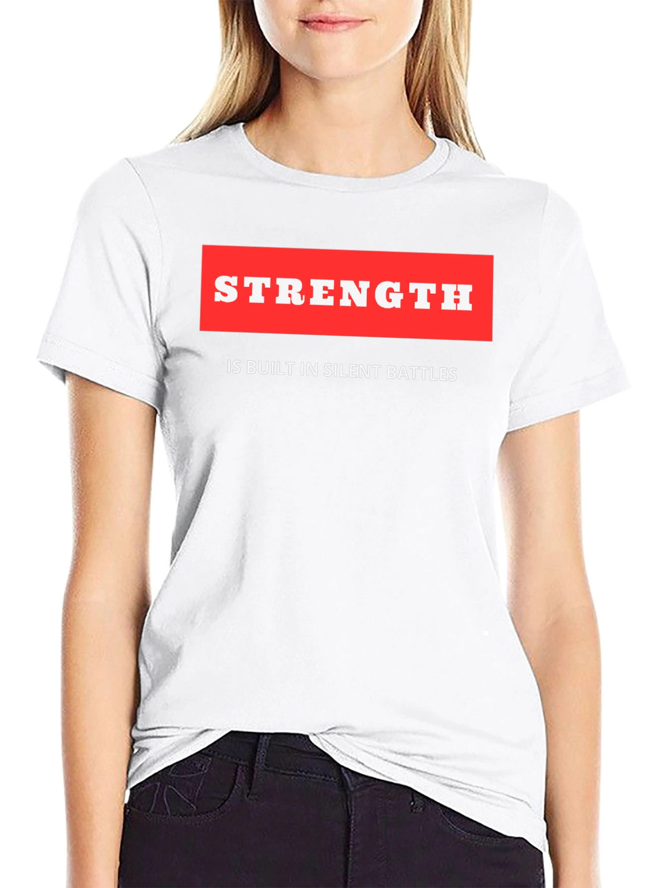 Strength Quote Black T-Shirt