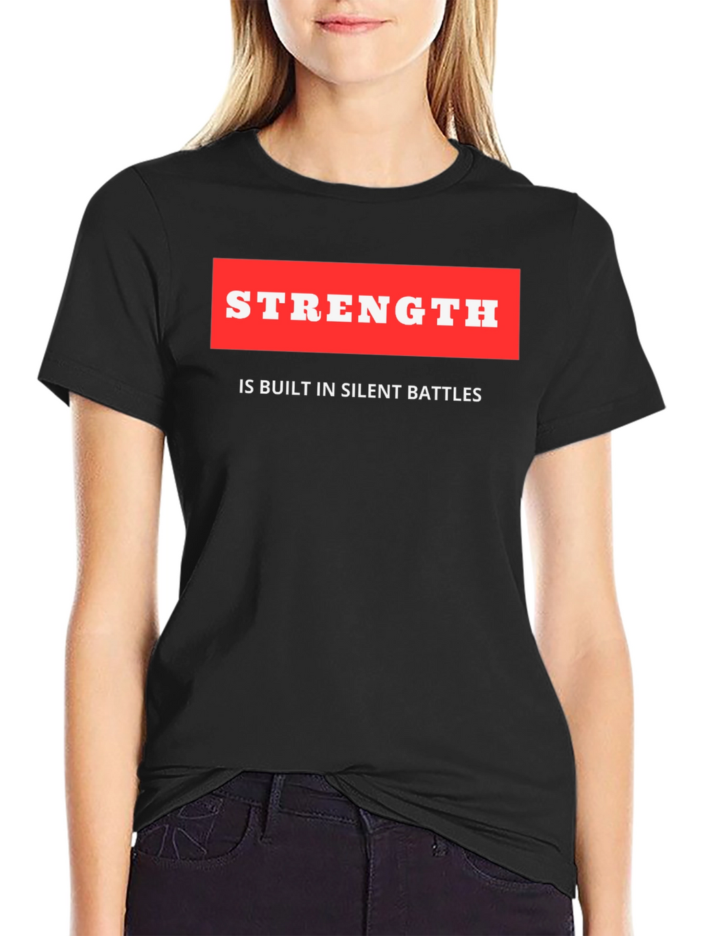 Strength Quote Black T-Shirt