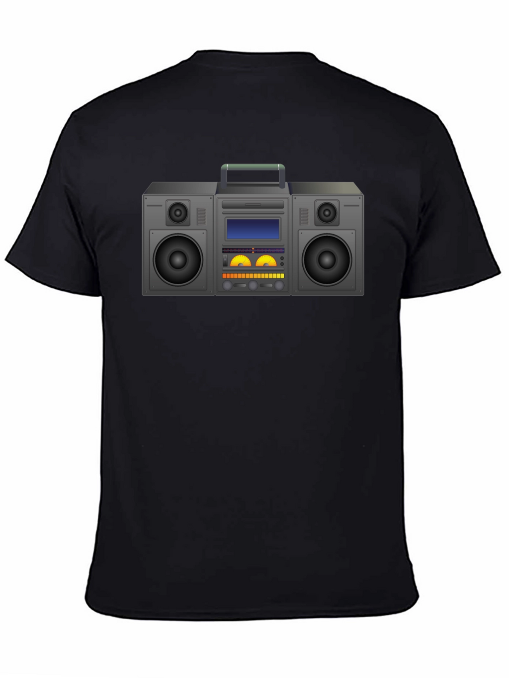Retro Boombox Graphic T-Shirt - Black