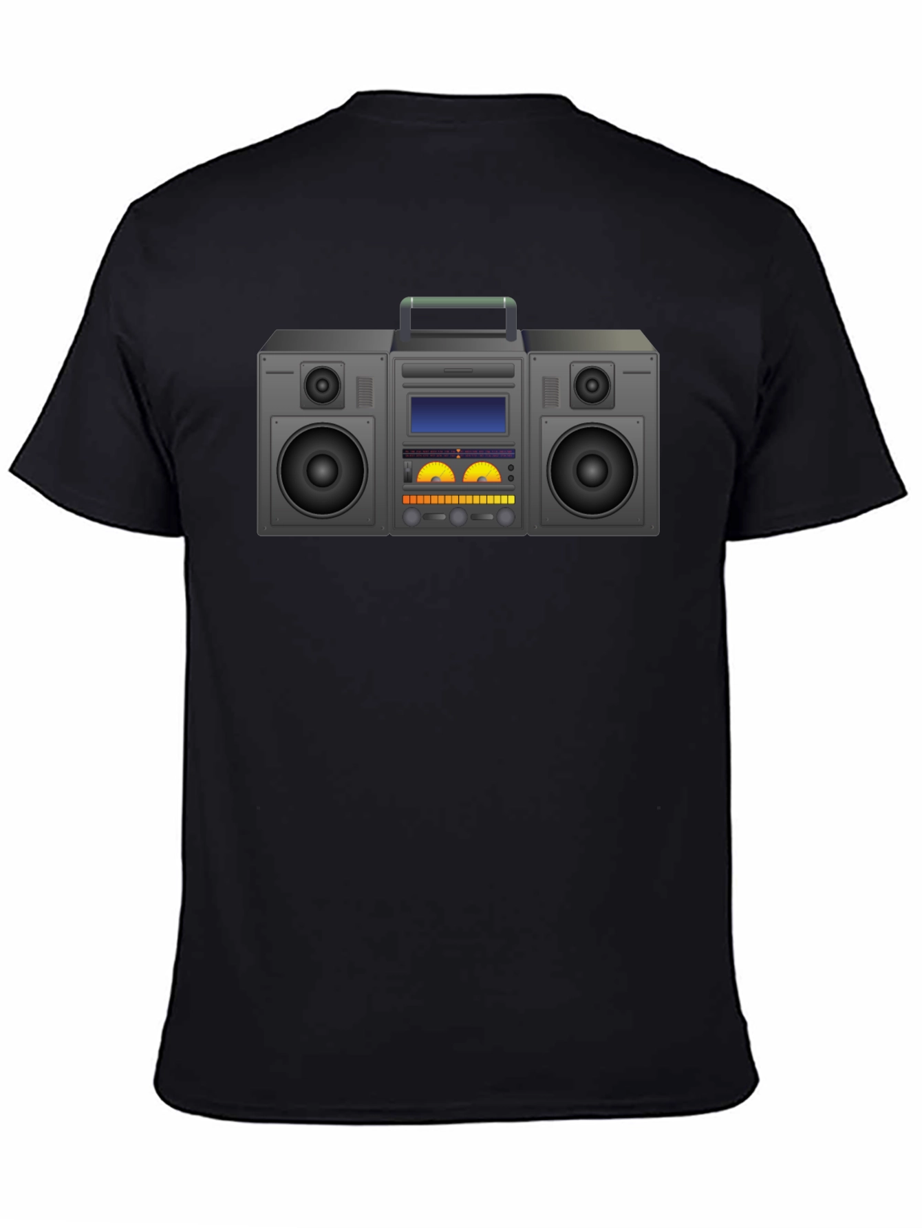 Retro Boombox Graphic T-Shirt - Black